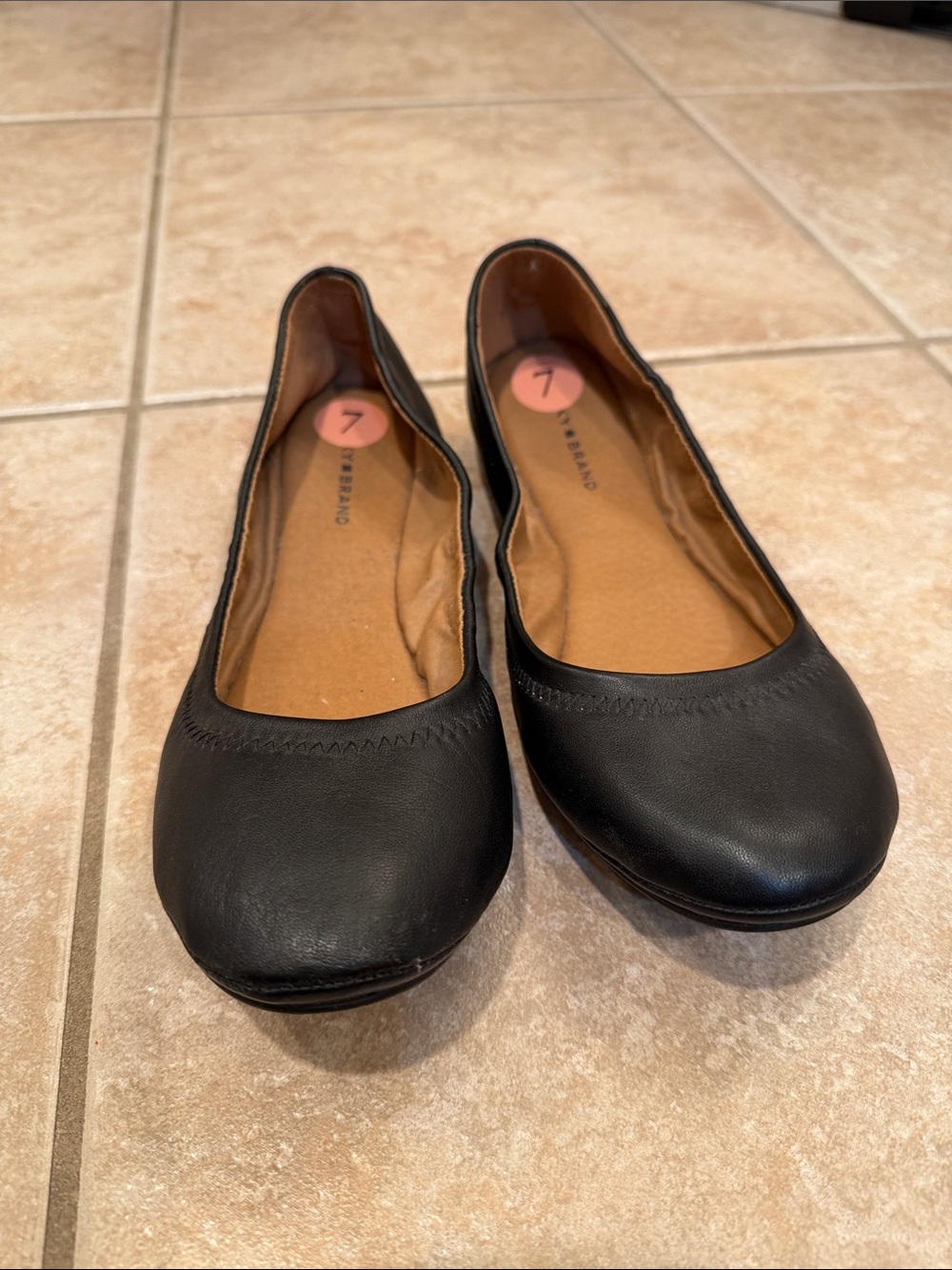 Lucky Brand Black Leather Ballet Flats